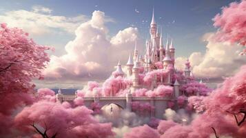 Pink princess castle photo