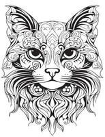 colorante paginas linda gato vector