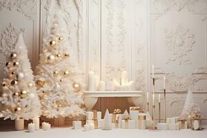 White room with Christmas decoration photo