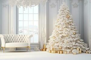 White room with Christmas decoration photo