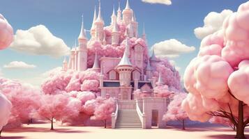 Pink princess castle photo