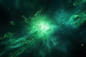 Green abstracr space background photo