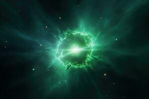 Green abstracr space background photo