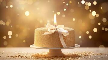 Golden Birthday cake background photo