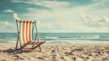 Vintage chair on the beach photo