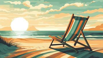 Vintage chair on the beach photo