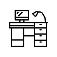 Computer Table icon in vector. Logotype vector