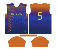 Srilanka cricket team sports kid design or Sri Lankan cricket jersey design vector