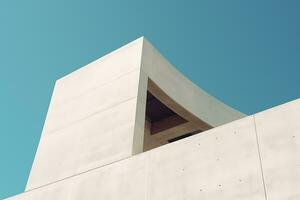 Close up of Abstract empty concrete building with modern style architecture. AI Generated photo