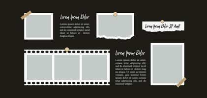 Pictures or photos frame collage. comics page grid layout abstract photo frames and digital photo wall template vector