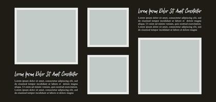 Pictures or photos frame collage. comics page grid layout abstract photo frames and digital photo wall template vector