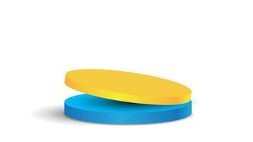 podio vector ilustración con azul y amarillo. negocio promoción diseño