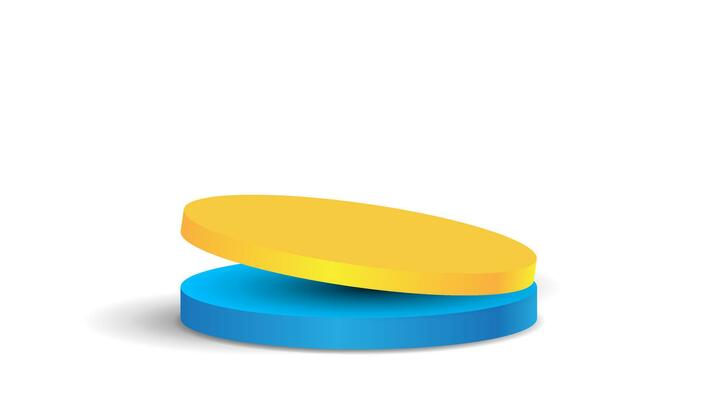 podium vector illustration with blue and yellow. business promotion design