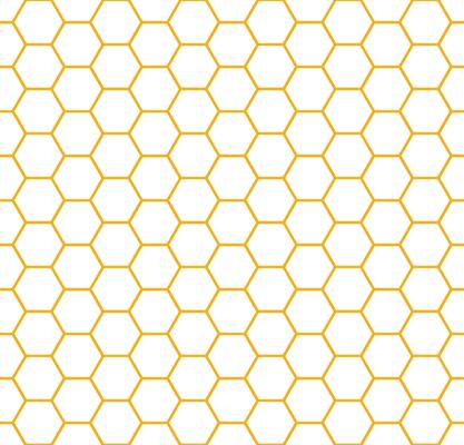 Decorative Illustrated Honey Bee Pattern. Illustration of honeycomb seamless pattern. Hexagon Pattern Background Design.