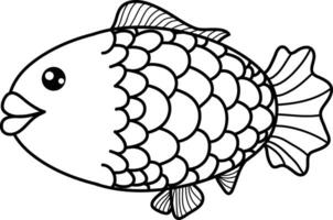 decorativo ilustrado pescado línea ilustración elemento vector