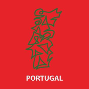 resumen carrera mapa de Portugal para rugby torneo. vector