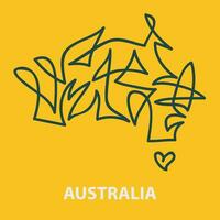 Abstract stroke map of Australia for rugby tournament. vector