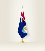 Anguilla flag on a flag stand. vector