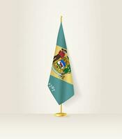 Delaware flag on a flag stand. vector