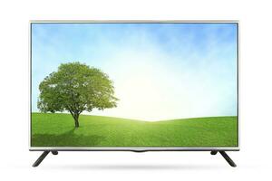 New TV grassland field  landscape isolated on white background. photo