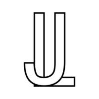 logo firmar lj jl icono doble letras logotipo j l vector