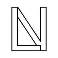 logo firmar en nl icono doble letras logotipo norte l vector