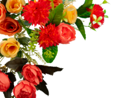 Bouquet flower frame corner isolated png