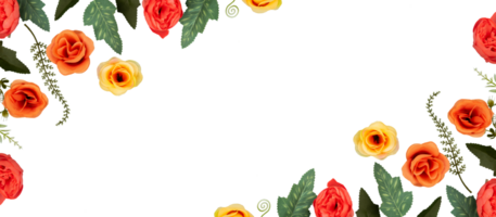 banner frame with flowers copy space png