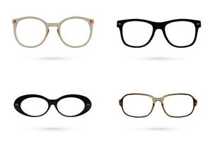 Fashion glasses interspace style collections isolated on white background. photo