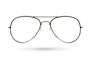 Moda lentes estilo con estructura de metal aislado en blanco antecedentes. foto