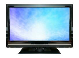 LCD Television monitor isolated on white background. photo