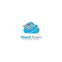 Cloud down logo design Template. flat style.  Company logo design vector