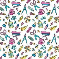 Multicolored school supplies, seamless pattern.Back to school. Vector. vector