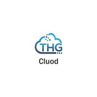 THG letter combine cloud icon logo design vector