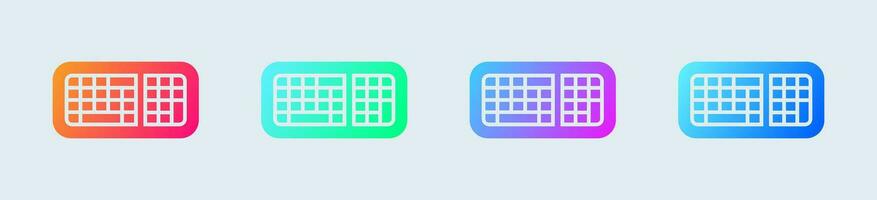 Keyboard solid icon in gradient colors. Type device signs vector illustration.