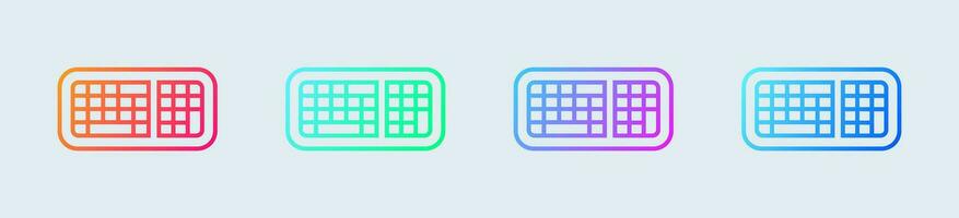 Keyboard line icon in gradient colors. Type device signs vector illustration.