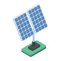 Isometric icon of solar panel vector