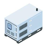 An isometric icon of power generator vector