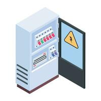 Isometric icon of electric panel vector