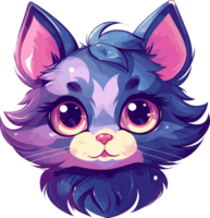 Charming Cat Head Cartoon Artwork, ai generated png