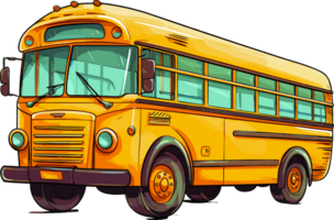 Hand Drawn School Bus Cartoon Playful Art, ai generated png