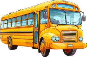 Unique School Bus Cartoon Hand Drawn, ai generated png