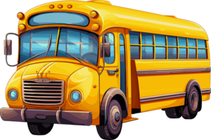 Hand Drawn School Bus Cartoon Fun Art, ai generated png