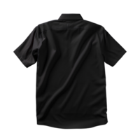 Back of Black Short Sleeve Collared Shirt Mockup, ai generated png