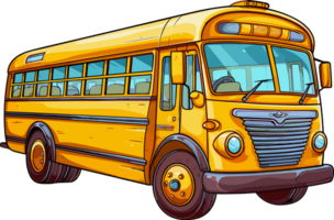 School Bus Cartoon Hand Drawn, ai generated png