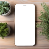 Mobile Phone Display Template Mockup Nature Inspired Design, ai generated png