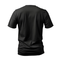 zurück Aussicht von schwarz kurz Ärmel T-Shirt Ideal Attrappe, Lehrmodell, Simulation zum beiläufig tragen, ai generiert png