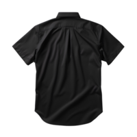 Backside View Short Sleeve Collared Black Shirt Mockup, ai generated png