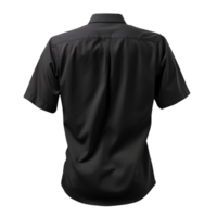 Collared Black Shirt Mockup from Behind Short Sleeve Styling, ai generated png