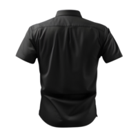 curto manga colarinho Preto camisa costas brincar, ai gerado png